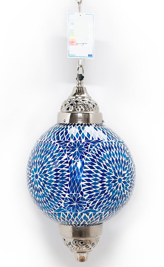 Oriental mosaic lamp blue