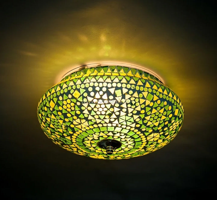 Oriental mosaic ceiling lamp green Ø 25cm