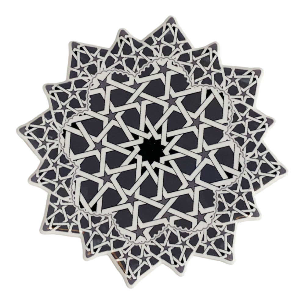 Dessous de verres marocains en céramique noir et blanc
