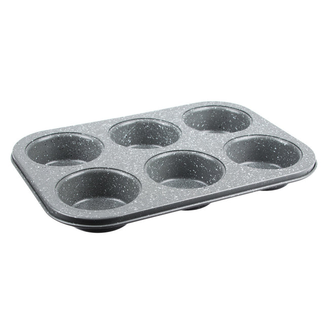 Muffinvorm voor 6 muffins 26,5 x 18 cm, antiaanbaklaag "graniet"