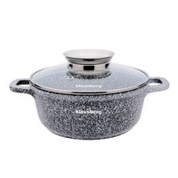 Klausberg 7526 kookpan 10 liter – aluminium, Ø 28 cm, marmergrijs, met deksel