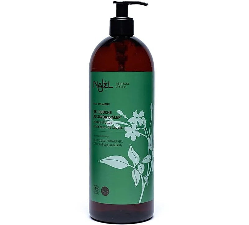 Gel douche Najel d'Alep parfum jasmin BIO 1000 ml