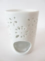 Ceramic Oil Burner – White with Decoration