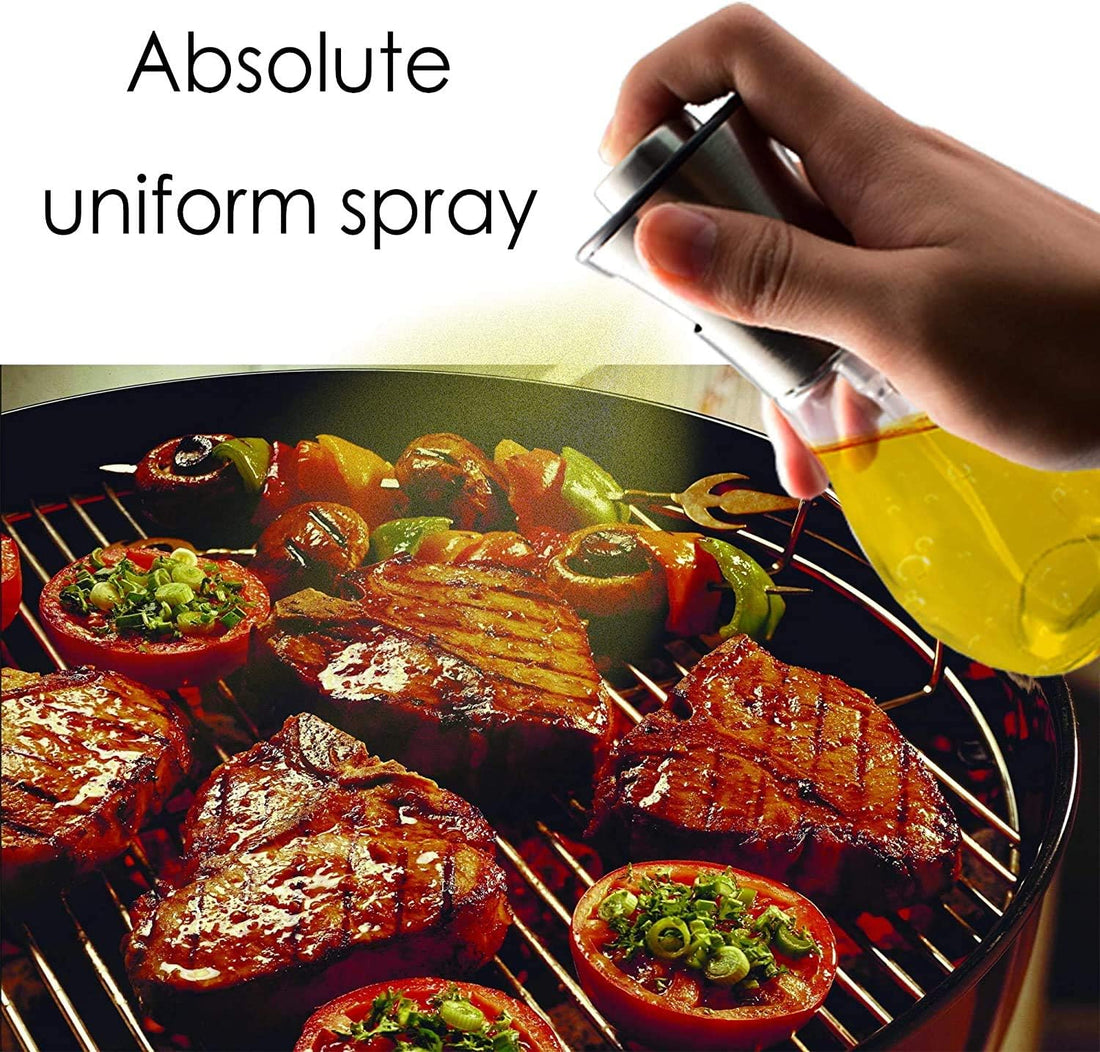 Set of 2 Olive Oil Sprayer - Oil Diffuser Oil Pump Baking Spray - Stainless Steel – Refillable 200 ml