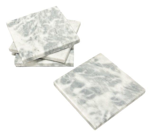 Sous-verres en marbre pour verres - 4 p. Blanc