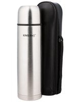 Kinghoff 4051 thermosfles 330 ml (0,33 l) – dubbelwandig RVS, grijs
