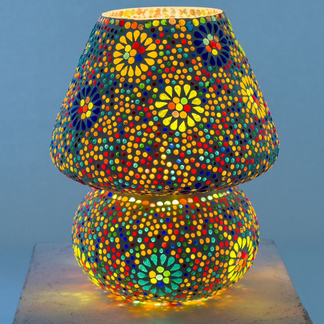 Oriental Mosaic Table Lamp | Mushroom Shape 30 cm