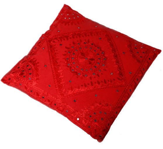 Oriental decorative cushion mirror red