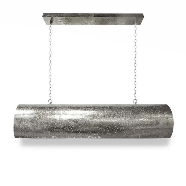 Oosterse hanglamp filigrain horizontaal – vintage zilver, 101 cm breed