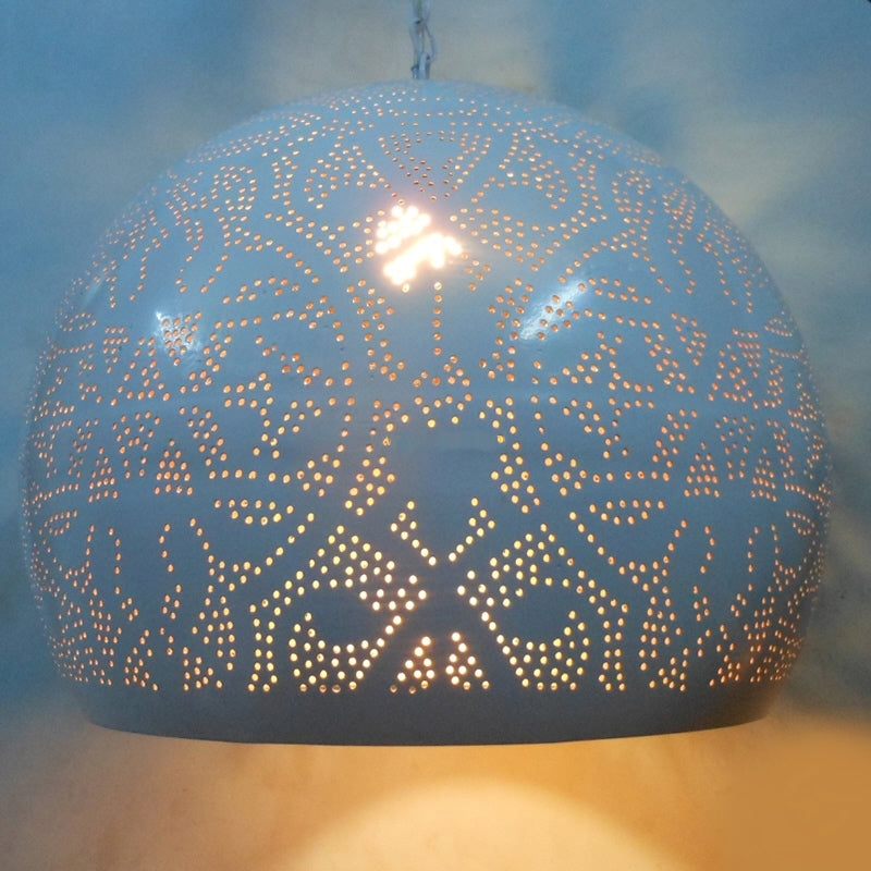 Oosterse hanglamp filigrain wit en goud – open pompoenvorm, Ø 40 cm – foto 2
