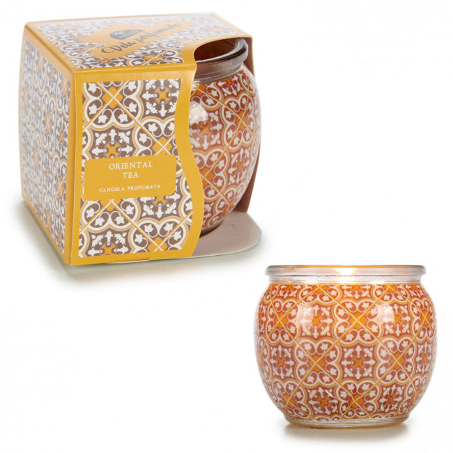 Bougie chauffe-plat orientale en verre