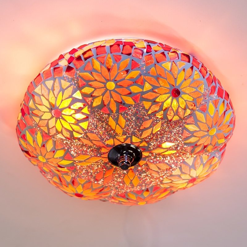 Plafonnier mosaïque oriental Perles Melon Ø 24 cm