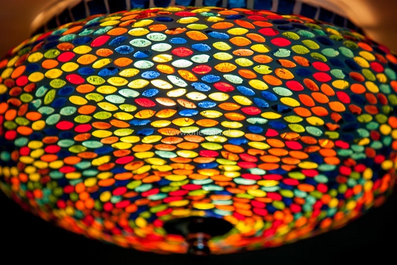 Oosterse mozaïek plafonnière multicolour – handgemaakt, voor vochtige ruimtes – foto 2
