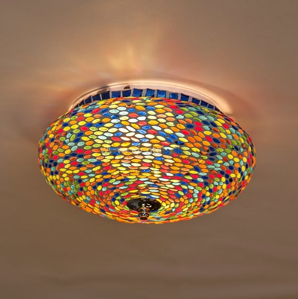 Oosterse mozaïek plafonnière multicolour – handgemaakt, voor vochtige ruimtes – foto 3