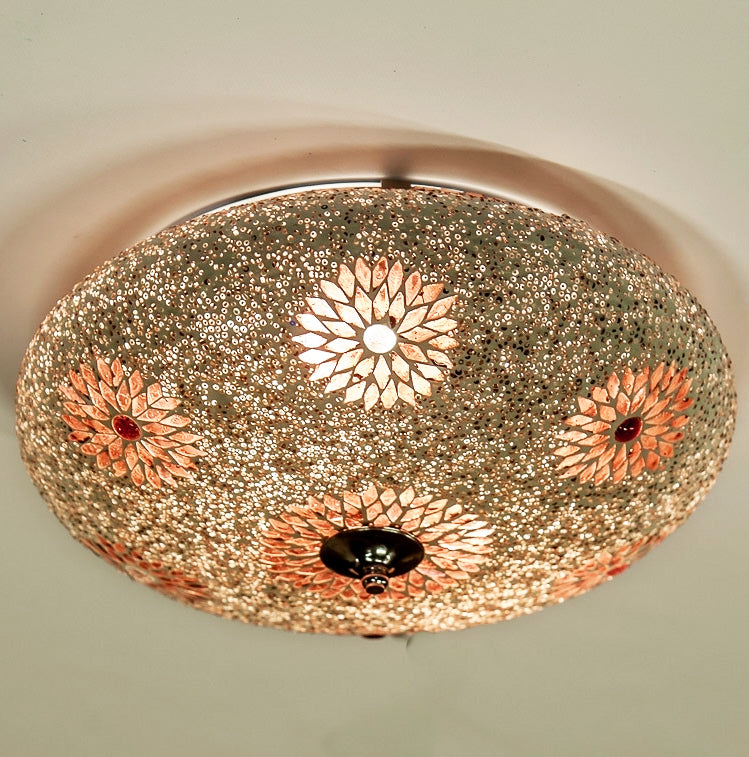 Plafonnier mosaïque orientale - diamètre 38 cm.