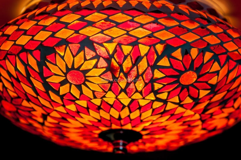 Orientalische Mosaik-Deckenleuchte rot-orange Ø 24 cm