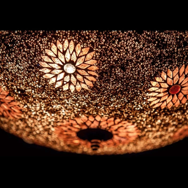 Plafonnier mosaïque orientale - diamètre 38 cm.