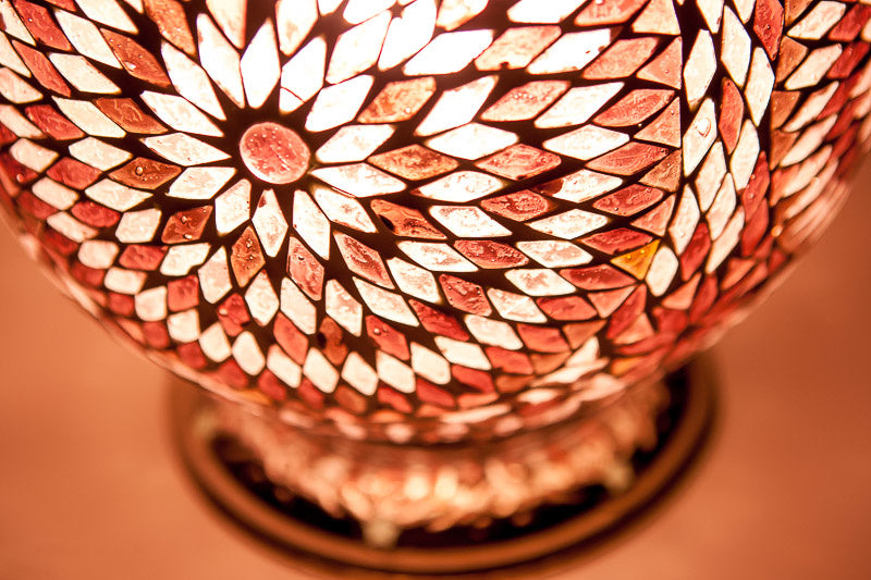 Lampe de table mosaïque orientale - papaye