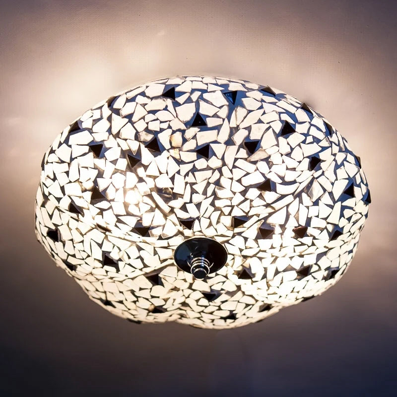 Plafonnier mosaïque orientale melon - Ø 25 cm