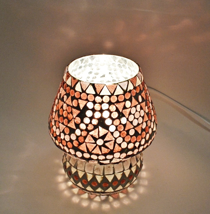 Orientalische Tischlampe Mosaik - Pilz-Lila