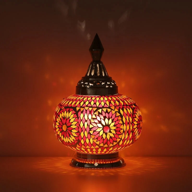 Lampe de table mosaïque orientale - citrouille