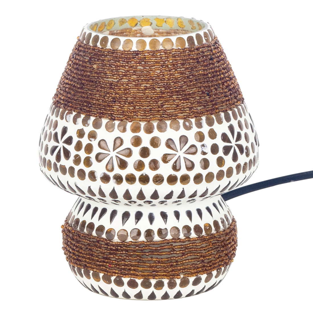 Oriental Mosaic Table Lamp brown - beads