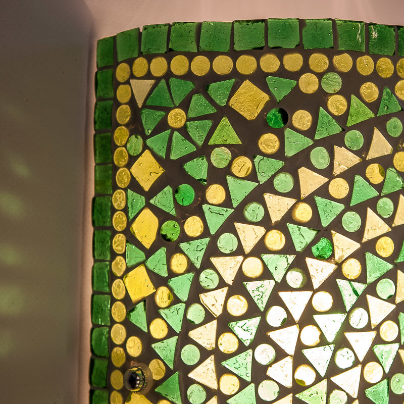 Applique murale cylindrique en mosaïque orientale - vert