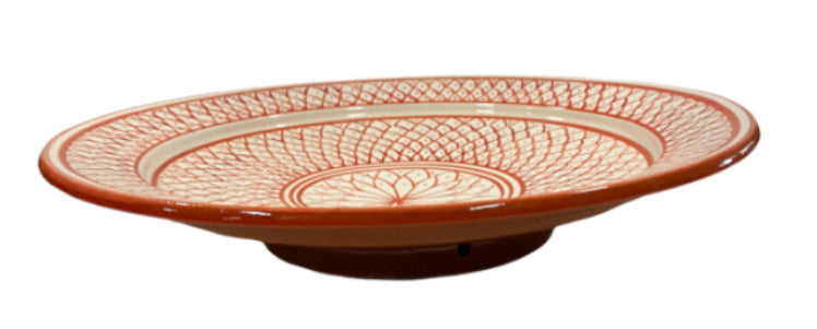 Marokkanische Schale weiß-orangebraun 35 cm