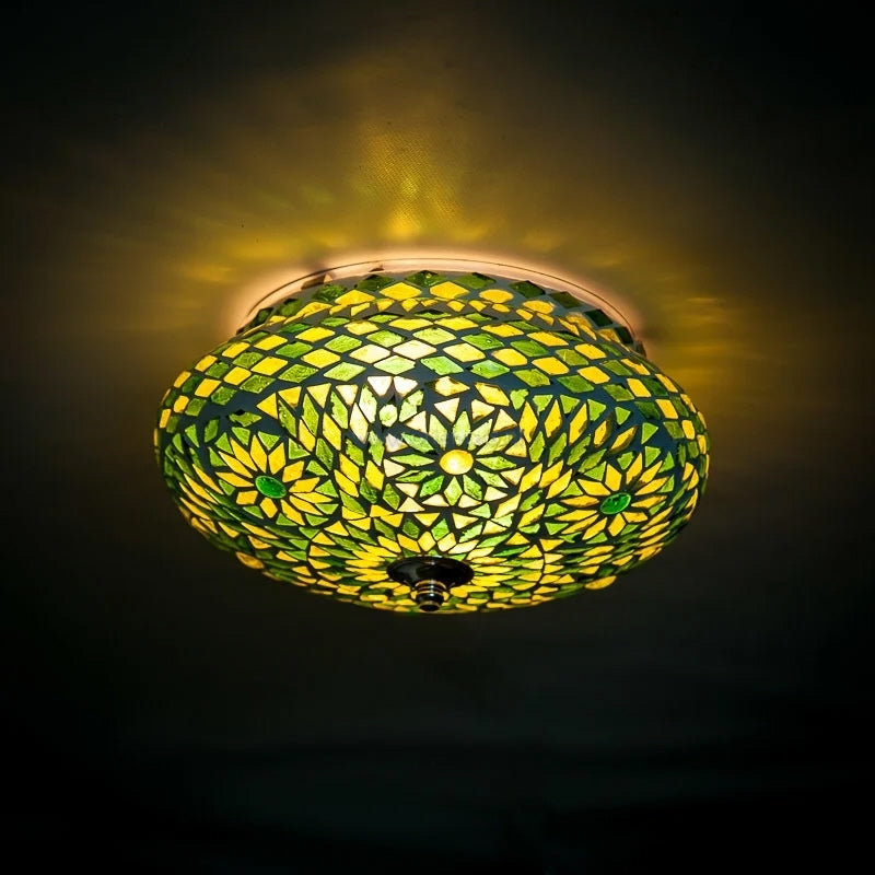 Mosaik Deckenleuchte grün Ø 25cm