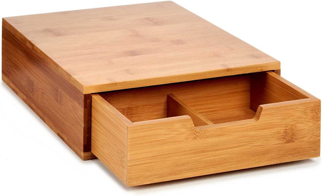 Kapsel-Organizer Halterung Kaffeemaschine Bambus (31 x 10 x 30 cm)
