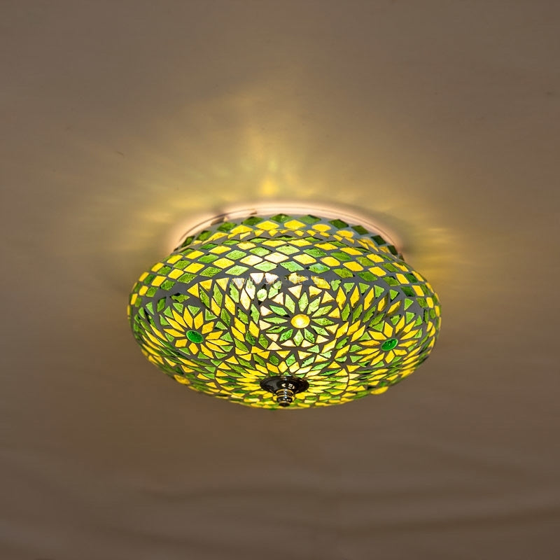 Mosaik Deckenleuchte grün Ø 25cm