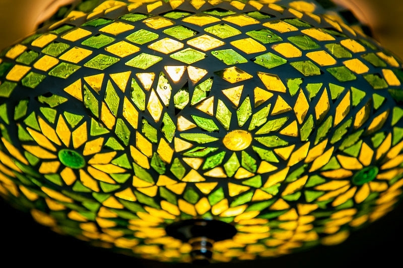 Mosaik Deckenleuchte grün Ø 25cm