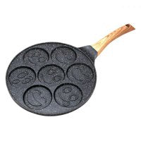 Kinghoff 1667 – Pfannkuchenpfanne Gesichter – Holzgriff – 26,5 cm