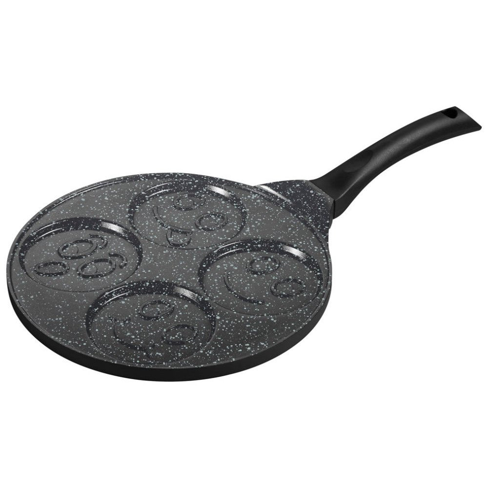 Pancake pan met 4 smiley-vakken – crêpemaker met marmeren antiaanbaklaag – foto 2