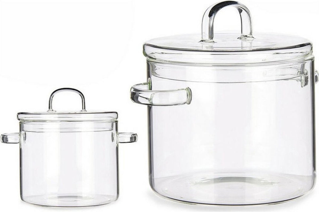 Casserole dish with lid Borosilicate glass Transparent