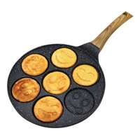 Kinghoff 1667 – Pfannkuchenpfanne Gesichter – Holzgriff – 26,5 cm