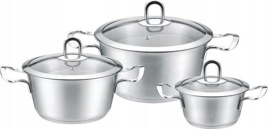 Kinghoff 4474 - Batterie de cuisine - 6 pièces - Inox
