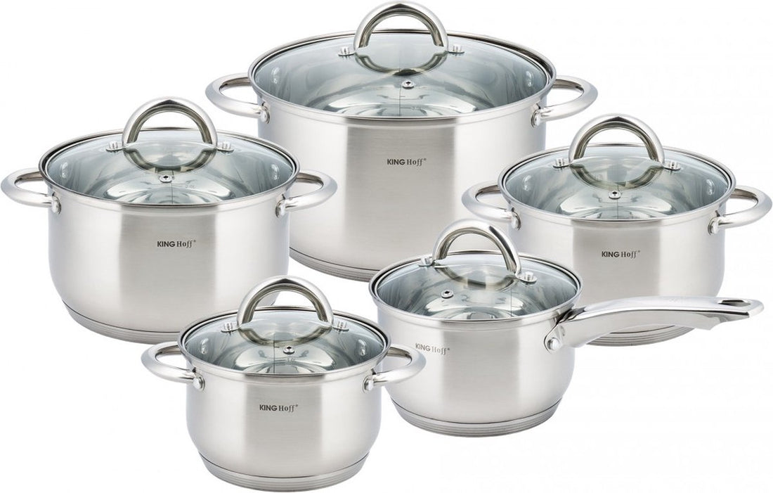 Kinghoff Pan Set - 10-piece - Stainless Steel - All heat sources