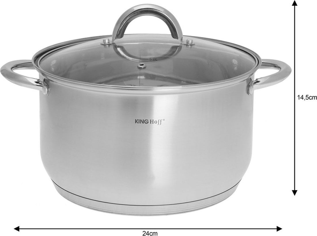 Kinghoff Pan Set - 10-piece - Stainless Steel - All heat sources