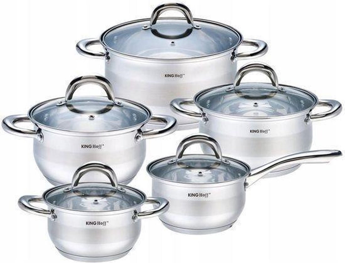 Kinghoff Cookware Set - 10-piece - Stainless Steel