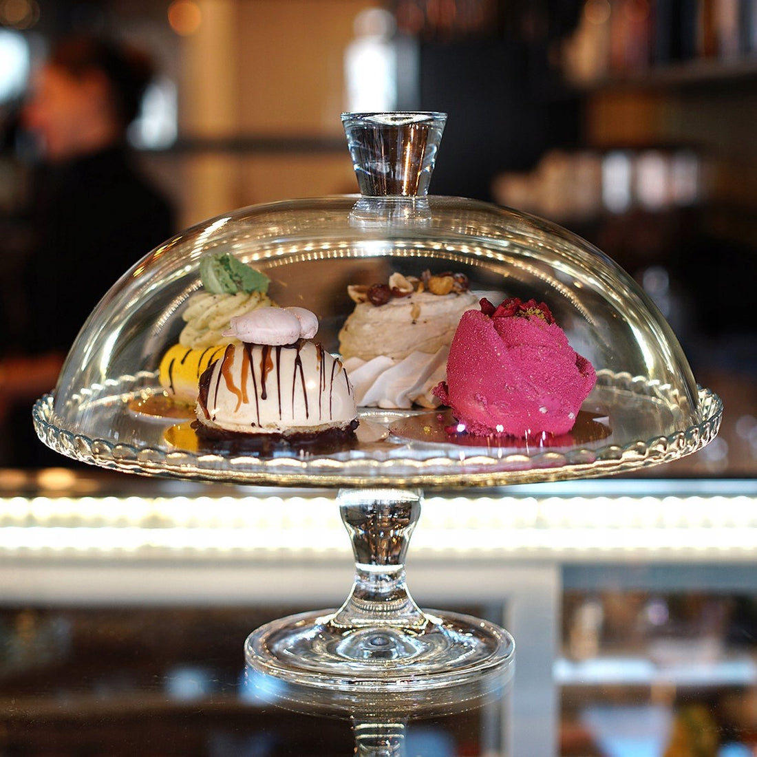 Pasabahce Cake Stand - With Dome - Glass - 32.2 cm