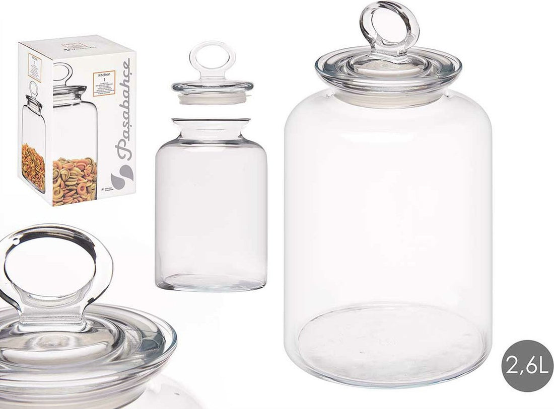 Pasabahce Pot à bonbons/bocaux de conservation Megan - 2600 ml - verre