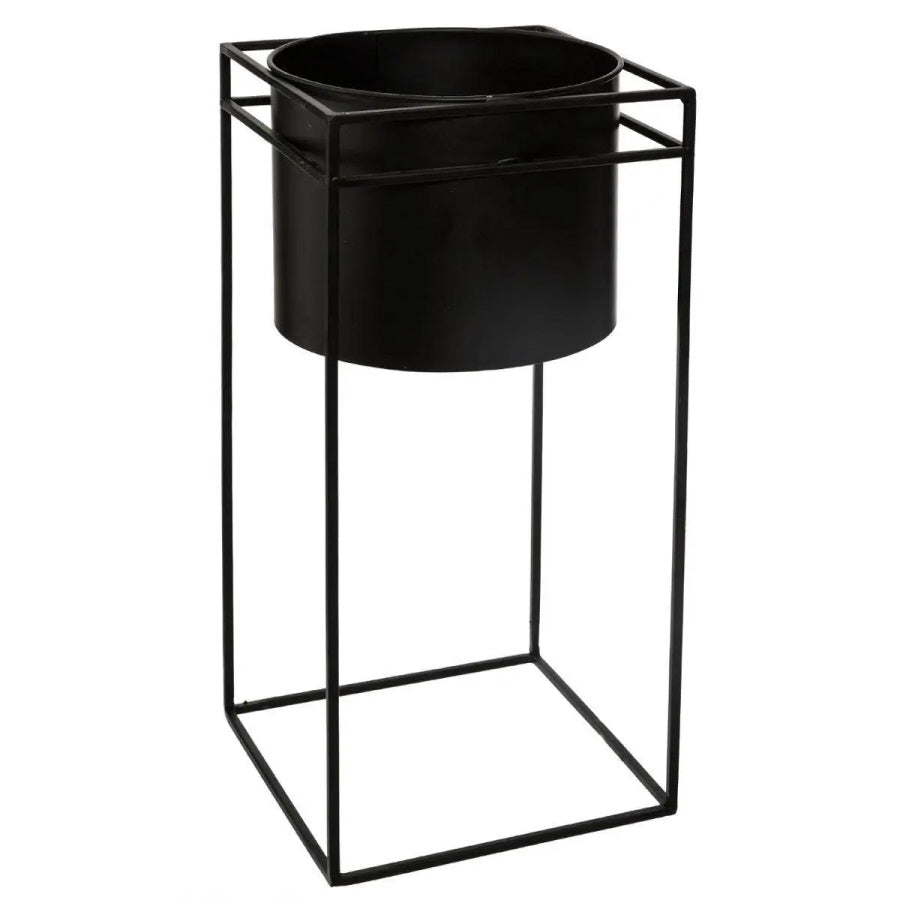Plant pots - 2x - standard - black - H25 and H40 cm