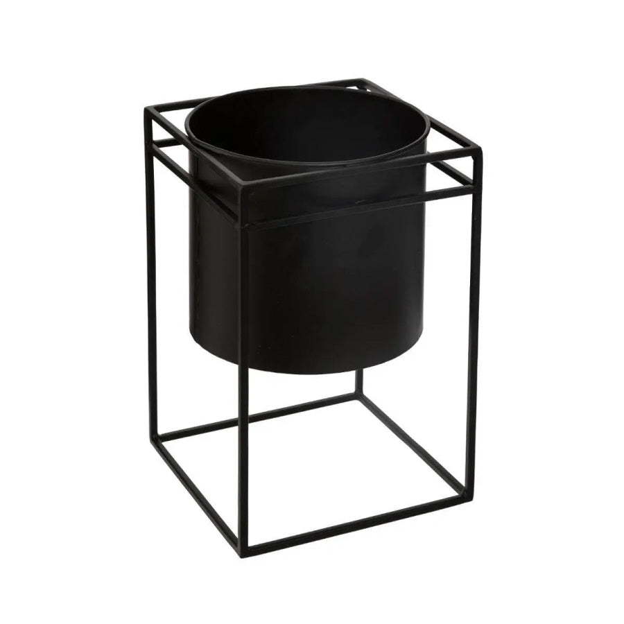 Plant pots - 2x - standard - black - H25 and H40 cm