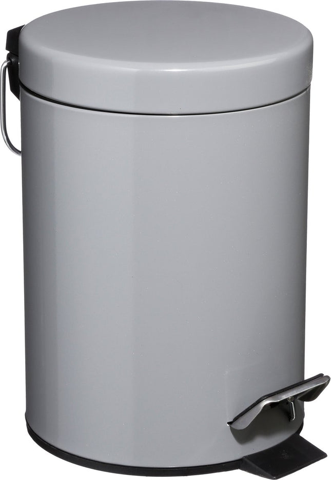 5Five pedaalemmer 3 liter van metaal – zwart, wit, grijs, taupe of beige – foto 12