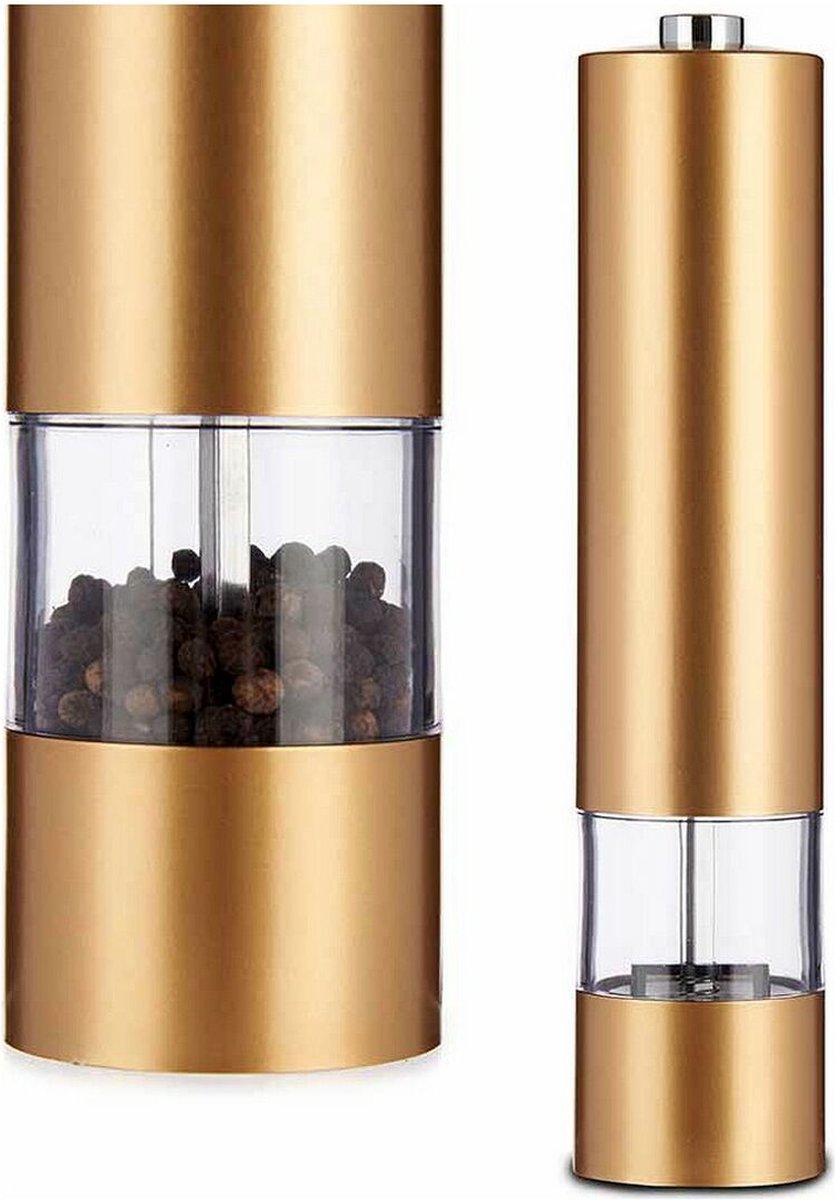 Electric Salt / Pepper Mill - LED - Plastic - Gold