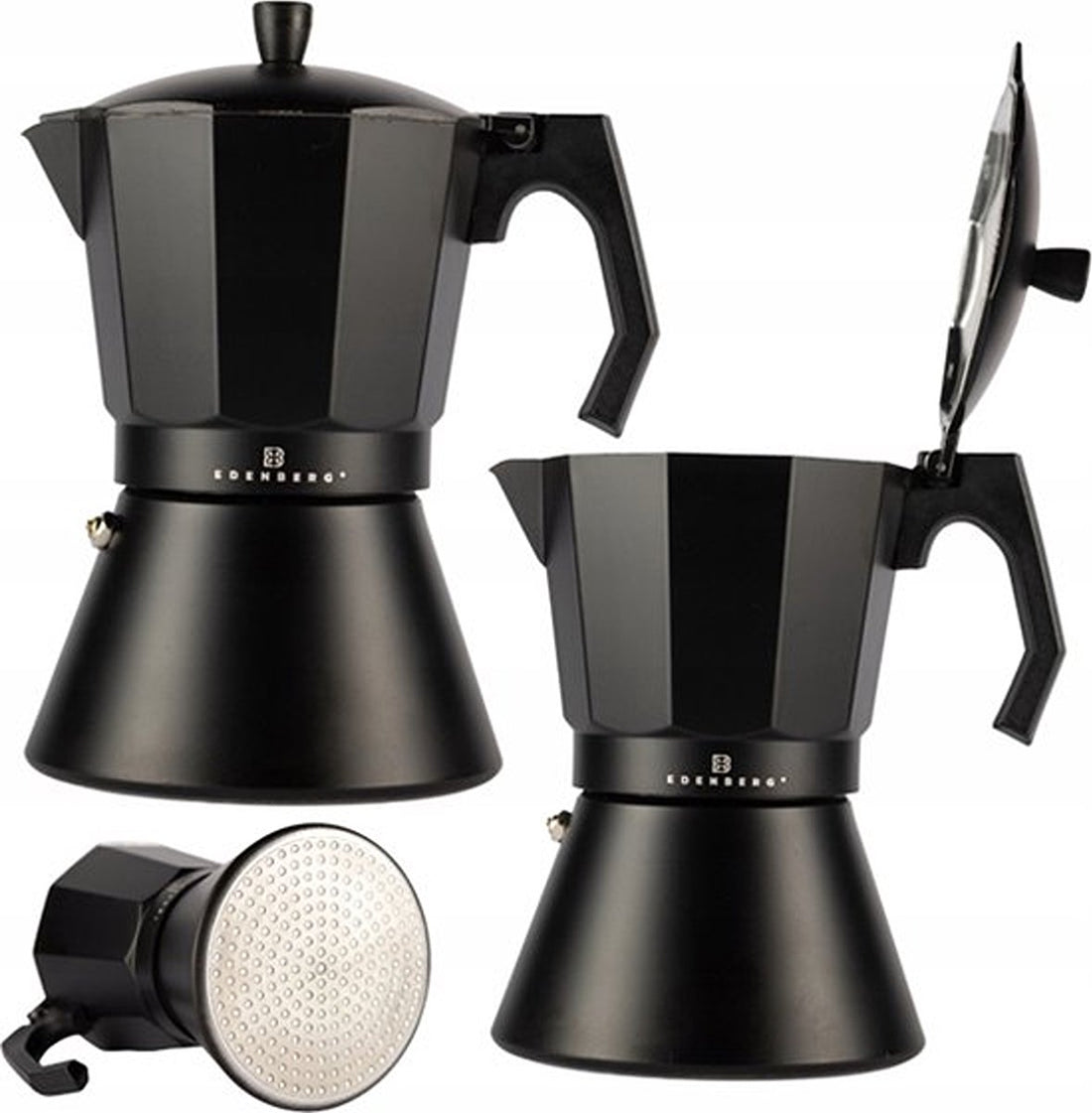 Edënbërg Black Line - Perkolator - Kaffeemaschine 12 Tassen - Espressokocher 400 ML
