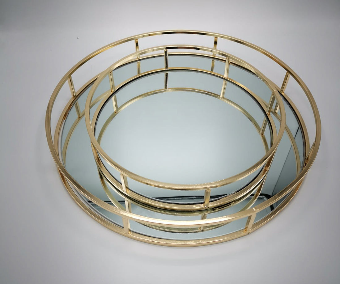 Round mirror tray