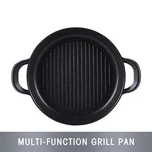 Hakal Poêle grill antiadhésive en fonte d'aluminium 32 cm