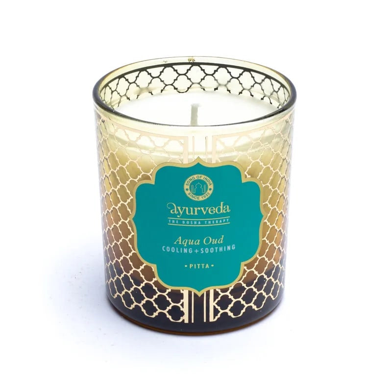 Pitta Aqua Oud Ayurveda geurkaars – kokosboter en sojawas, 200 g – foto 2